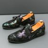 Colorful Black Luxury Men's Party Shoes Suede Leather Loafers Prom Dress Shoes Driving Shoes Shoes Origin Design Tassel Slip-on
