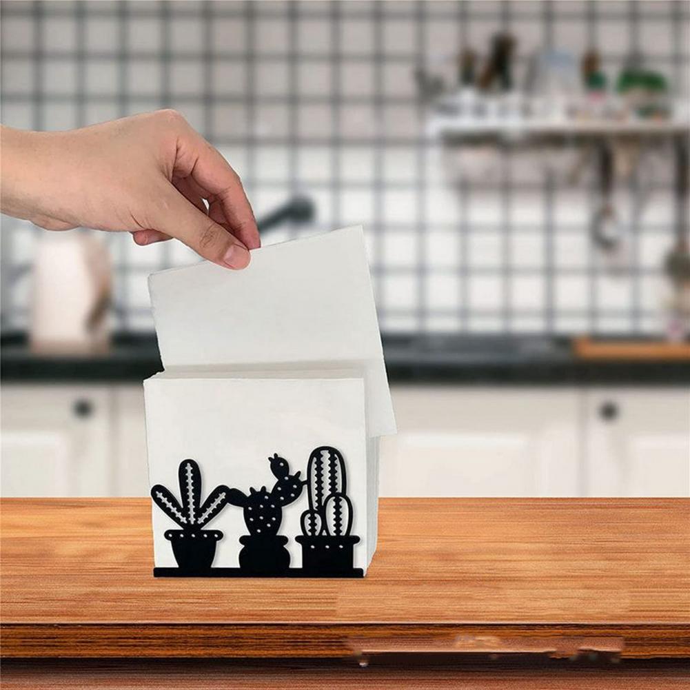 Table Napkin Holder Freestanding Tissue Dispenser Stainless Steel Cactus European-style Table Napkin Dispenser