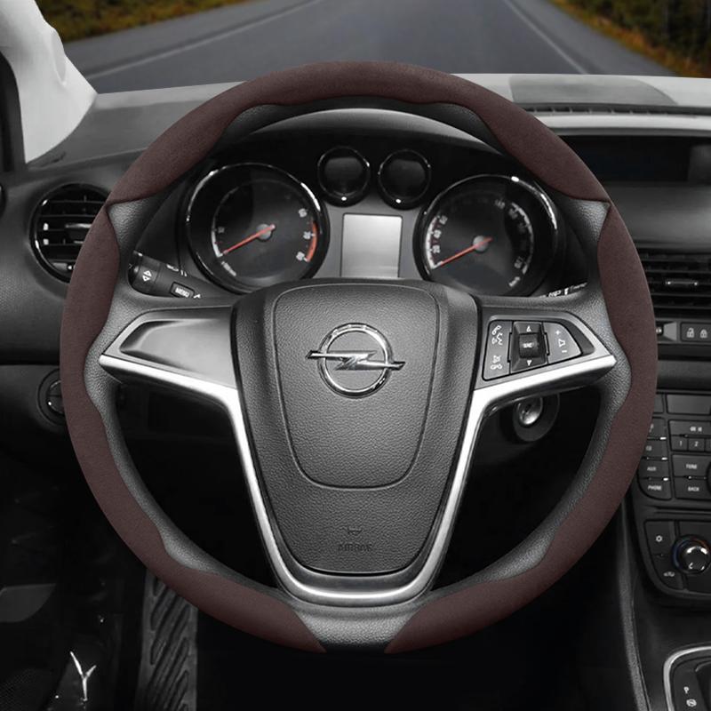 Suitable for Opel Anti-Slip Buckle Segmented Suede Steering Wheel Cover Suitable for Astra H Gtc J Insignia Corsa D 