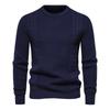 New Autumn and Winter Men's Sweater Waffle Solid Color Sweater High Quality Men's Clothing