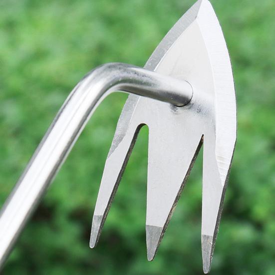 Сверхпрочный инструмент для прополки сорняков из нержавеющей стали с 3 или 4 зубьями, ручной прополочник с длинной ручкой для огорода и двора