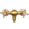 Античная латунь Настенные смесители для стиральной машины Двойные ручки 2 отверстия Смеситель для холодной и горячей воды Кран