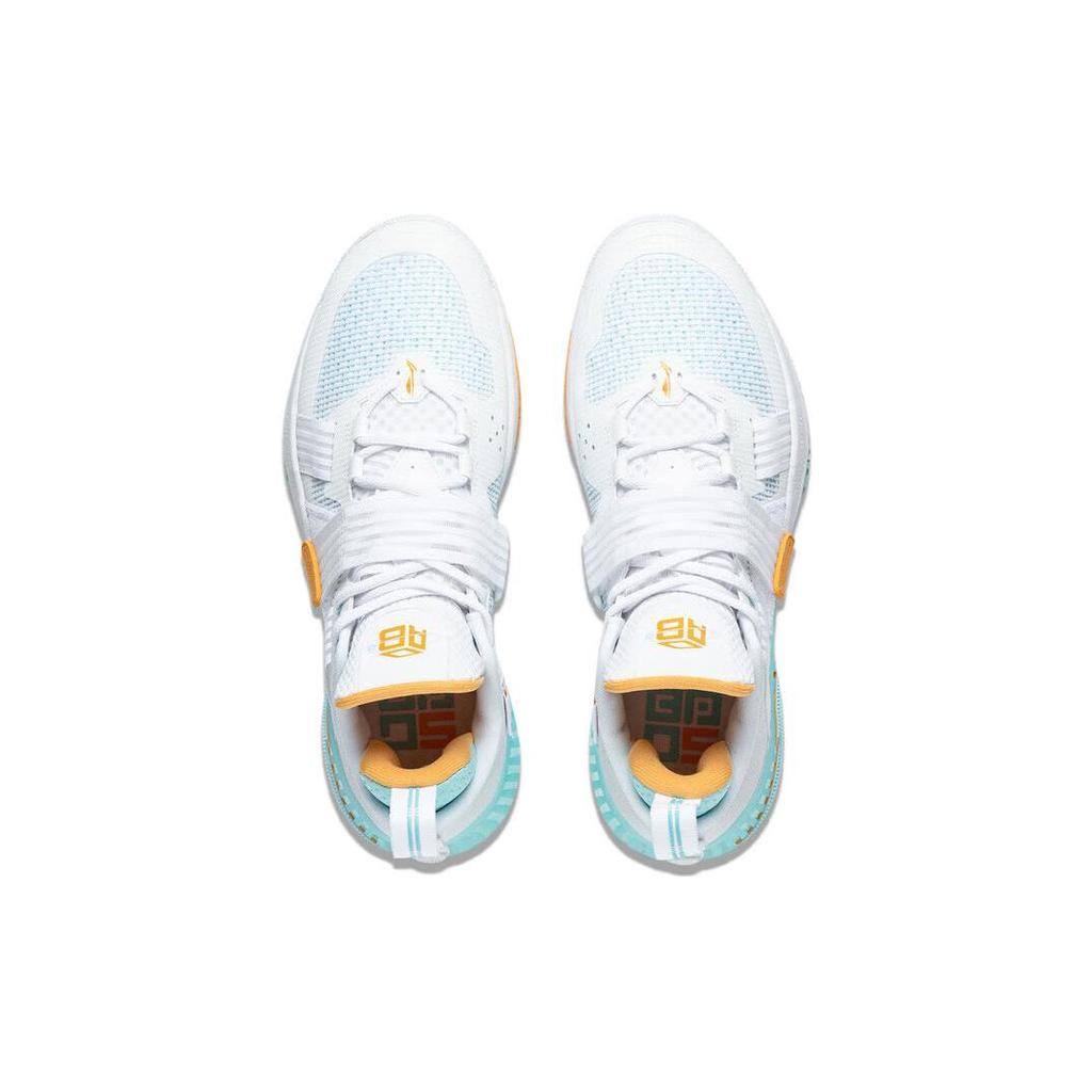 Li Ning Fury Низкие баскетбольные кроссовки с устойчивостью к истиранию Бело-голубые Мужские ABFT019-5