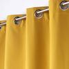 RIDEAU A OEILLETS 140 x 260 CM 100% OCCULTANT/MICROFIBRE UNIE OBSCURE JAUNE