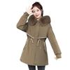 Pie Overcome Women's New Removable Liner One Clothes Three Wear Medium and Long Winter Big Hair Collar Pie Overcome Jacket