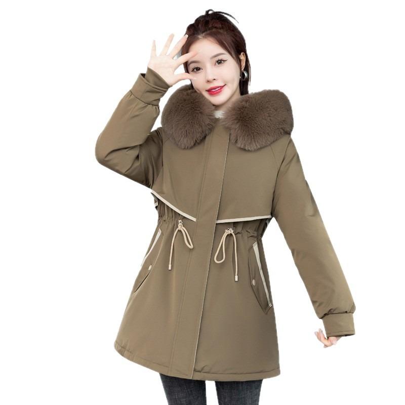Pie Overcome Women's New Removable Liner One Clothes Three Wear Medium and Long Winter Big Hair Collar Pie Overcome Jacket