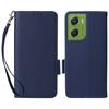 Чехол-бумажник из кожи с текстурой личи для Motorola Moto G06 4G/G06 Power 4G с ремешком на запястье