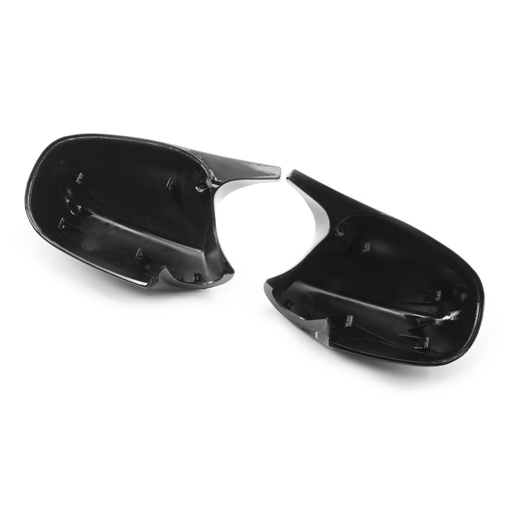Rearview M3 Style Side Mirror Shells Side Wing Mirror Cover Cap Bright Black Style Pair Replacement for BMW E90 E91 E92
