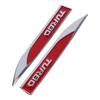 2Pcs/Pair Red Left and Right Metal Turbo Sticker  Be Applied To Any Clean Flat Surface