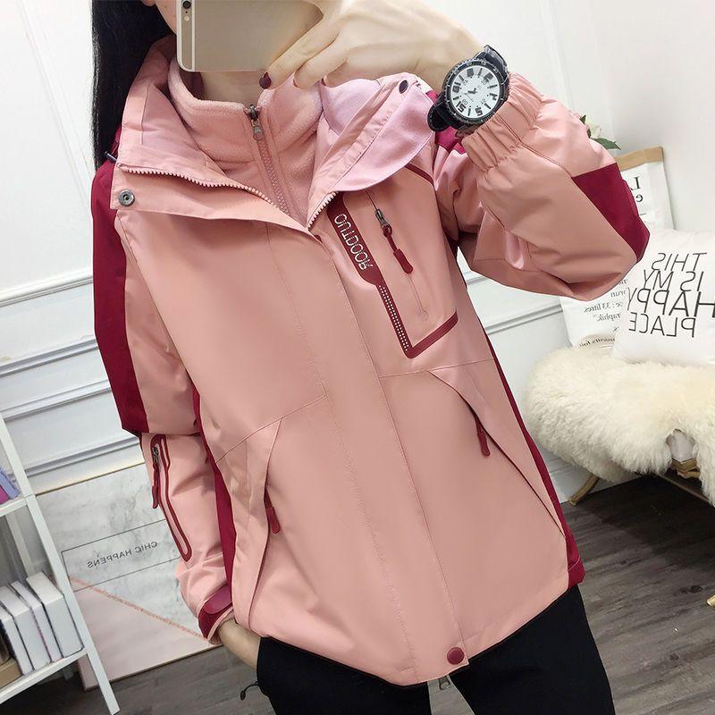 Ветрозащитная уличная куртка больших размеров со съемной флисовой подкладкой, комплекты из 2 предметов