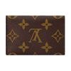 Louis Vuitton Slim Color-Blocked Leather Trim Gold Button Closure Coated Canvas Card Holder Women card holder Brown Blue Silver M26900