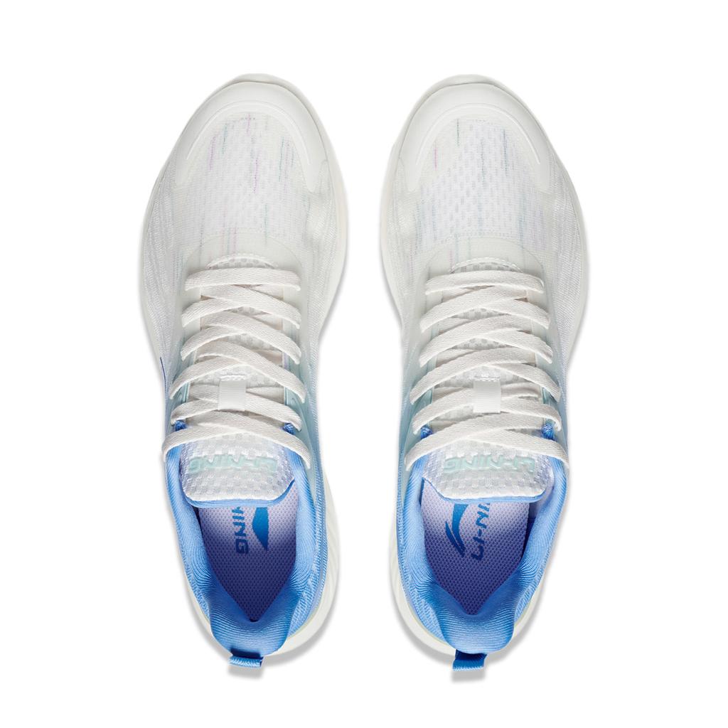 Li-Ning Легкие мягкие отскакивающие дышащие легкие амортизирующие низкие кроссовки мужские кроссовки белые синие ARSU081-1