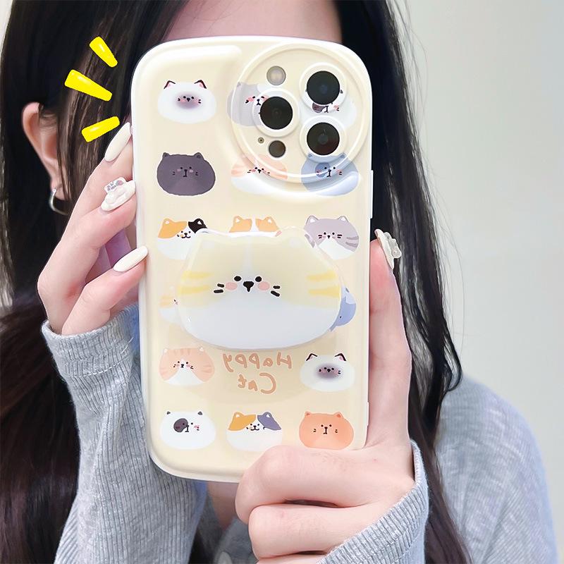 Защитный чехол Zhitai Air Cushion Cartoon для iPhone 11/12/13/14/15 Pro с подставкой, женский дизайн