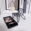 Металлический настольный держатель для телефона в форме стула Вертикальный держатель для мобильного телефона Автомобиль
