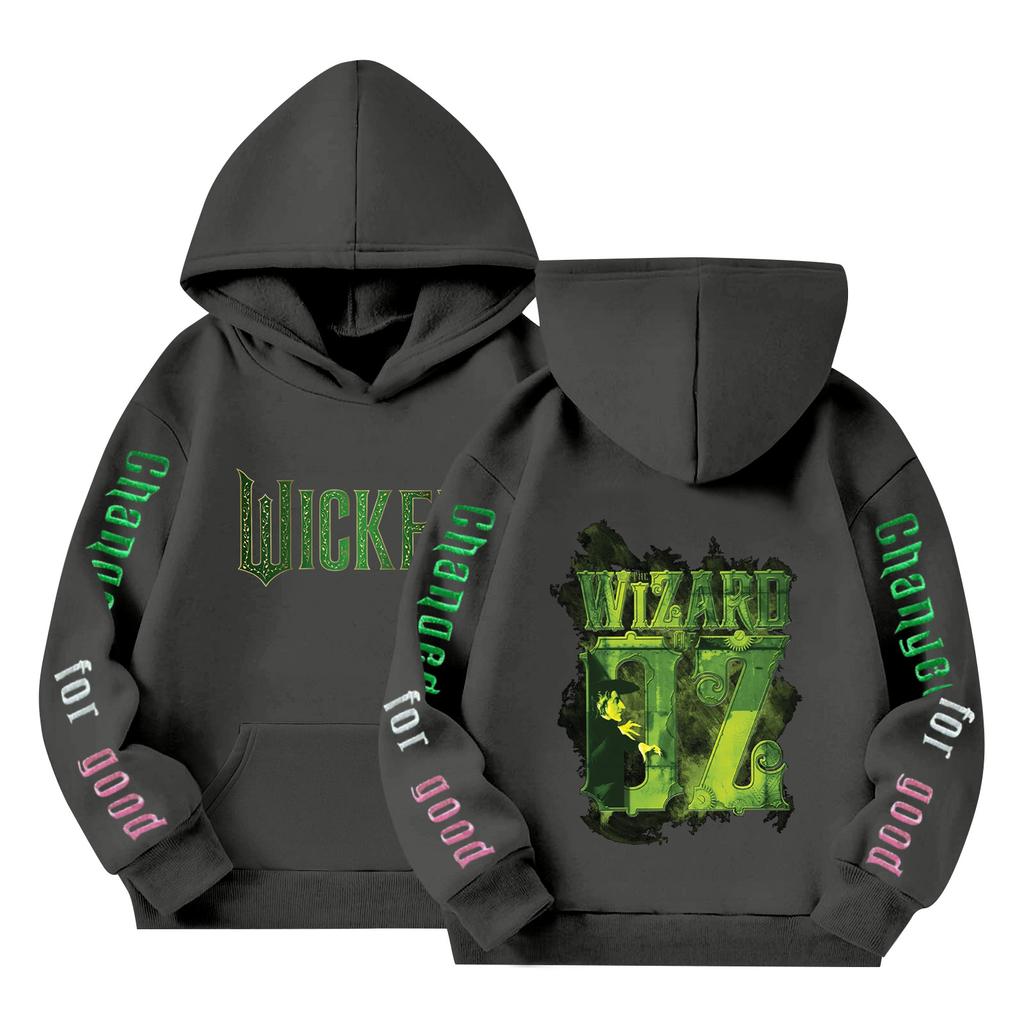 Детский пуловер с длинным рукавом, свободного кроя, с принтом букв, капюшоном на шнурке