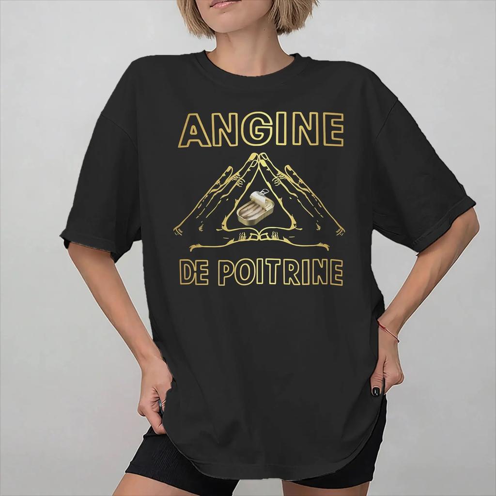 Angine De Poitrine Band Мерч Мужчины Женщины Футболки Винтажная Панк Футболка Рок Графическая Футболка Одежда Унисекс