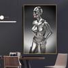 Metal Woman Art Canvas Painting Sexy Girl Red Lips Statue Posters and Prints Wall Art Picture for Living Room Wall Decor Cuadros
