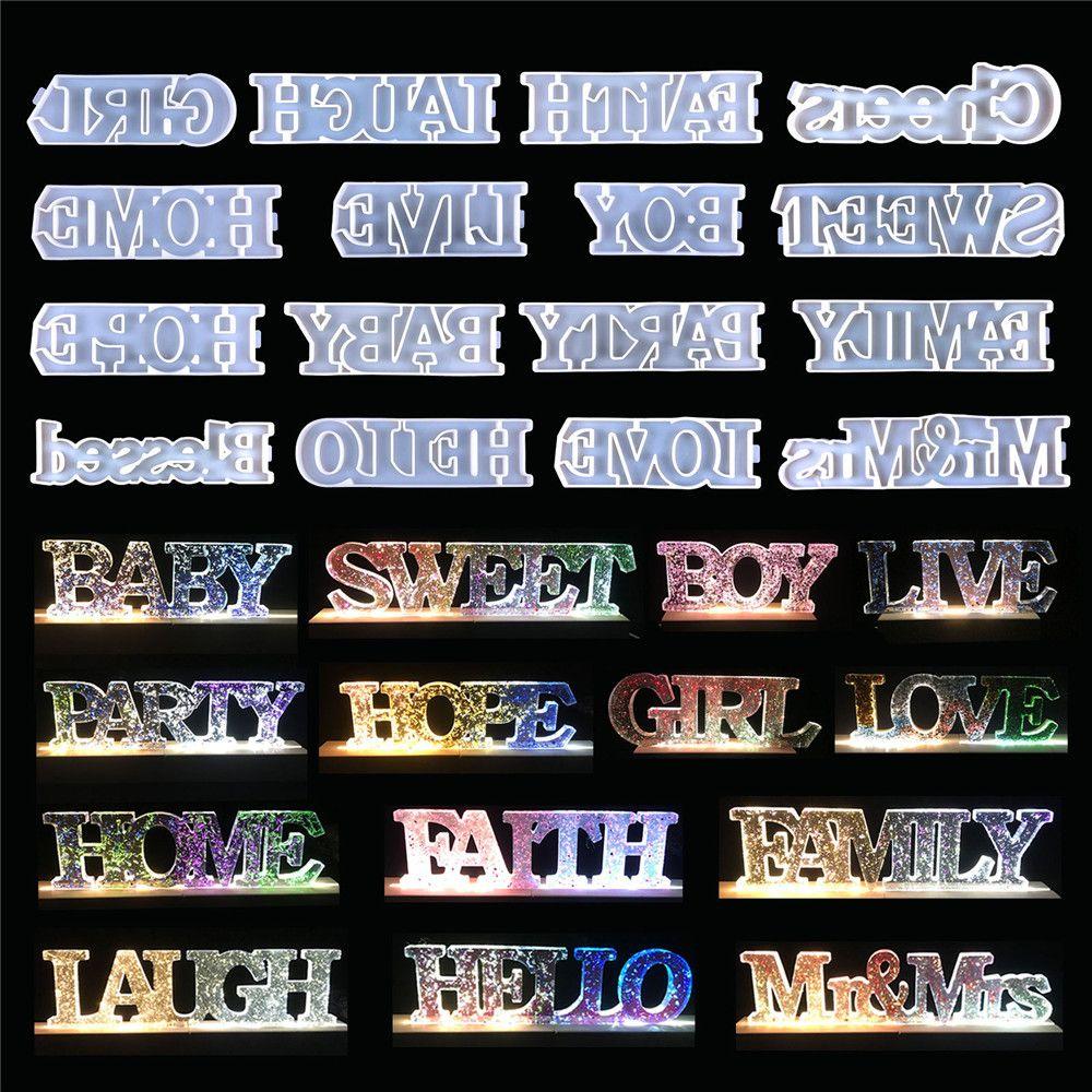 Форма для литья на день рождения, украшение дома, силиконовые формы для букв и букв, форма для алфавита, форма для эпоксидной смолы