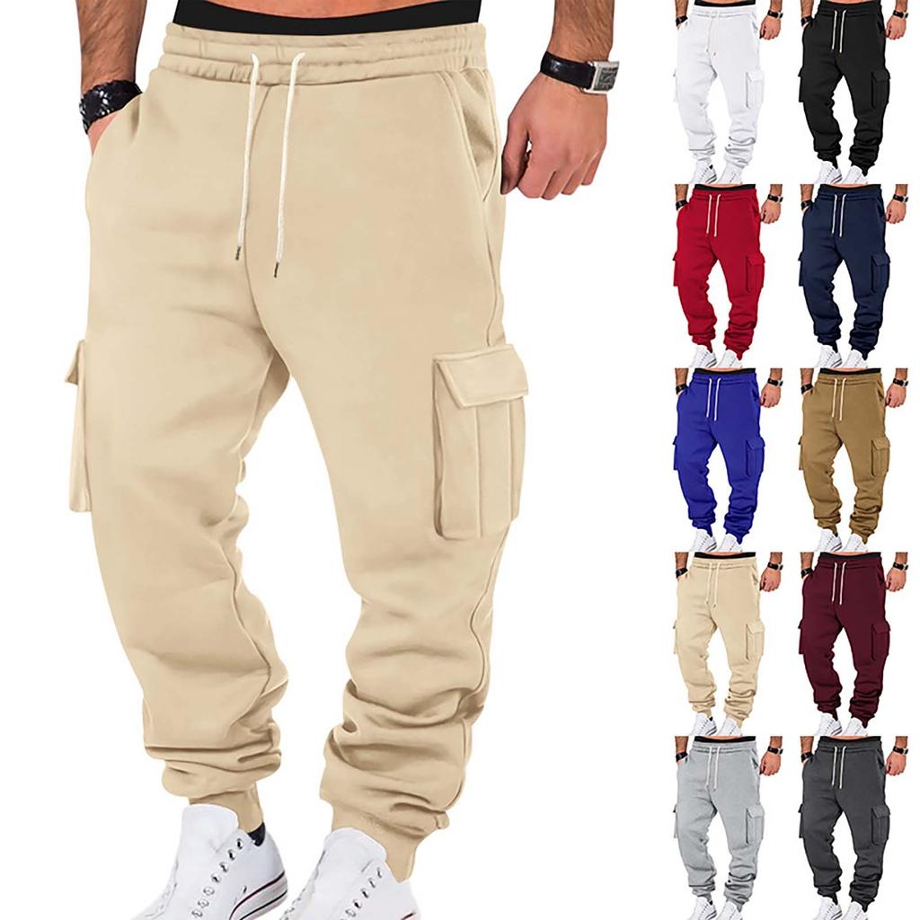 Men's Winter Sports Casual Pants Men's Sports Multi Pocket Work Pants Sweatpants