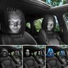 Soft Skin Friendly Car Seat Covers 2PCS Headrest Cover with Scary Face Printing, Breathable Stretch Knitted Interior Decoration for Vehicles