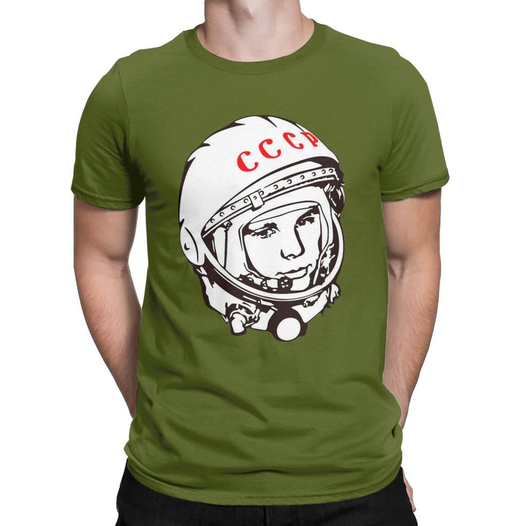 Vintage Yuri Gagarin USSR T-Shirts for Men T Shirt Cosmonaut Soviet Union Astronaut CCCP Short Sleeve Tees 4XL 5XL Clothes