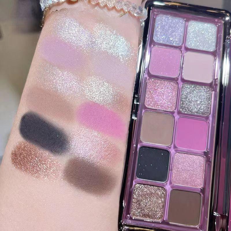 12 Color Eye Shadow Plate Matte Pearl Eyeshadow Girl Beginner Makeup Eyeshadow Tray
