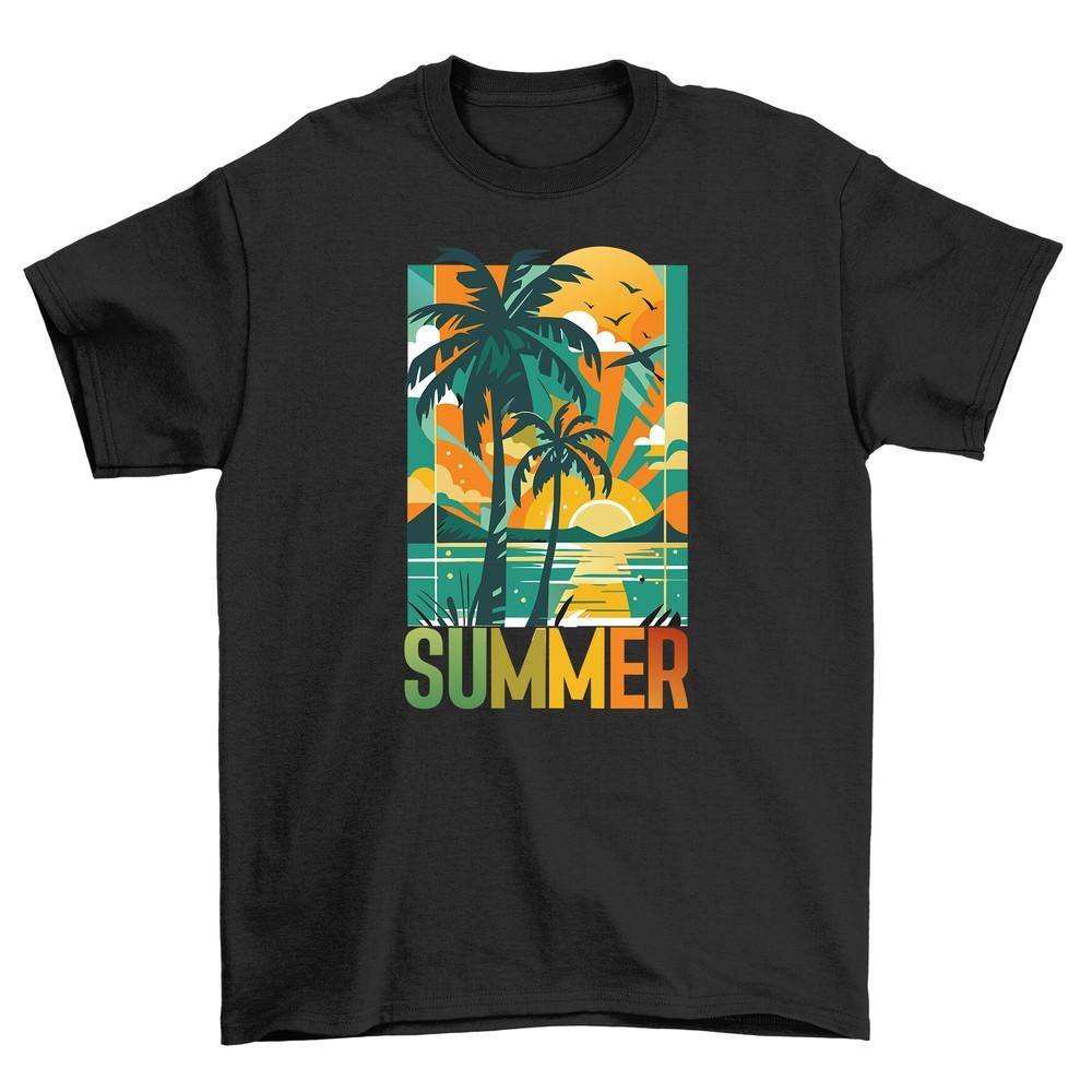 Summer '74 Beach Feel T-shirt - Fun In the Sun! Retro Design, 100% Cotton, Unise