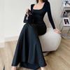 Women's Casual Long Sleeved High Waisted Slim Fitting Camisole Jumpsuit Long Evening Dresses