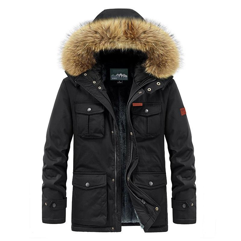 Men's Autumn and Winter Old Cotton-padded Jacket Men's Padded Wool Collar Winter Graphene Cotton-padded Clothes