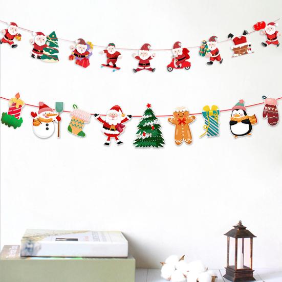 Рождественский баннер, украшение, медведь, Санта, снеговик, рождественская гирлянда, праздничный подвесной баннер