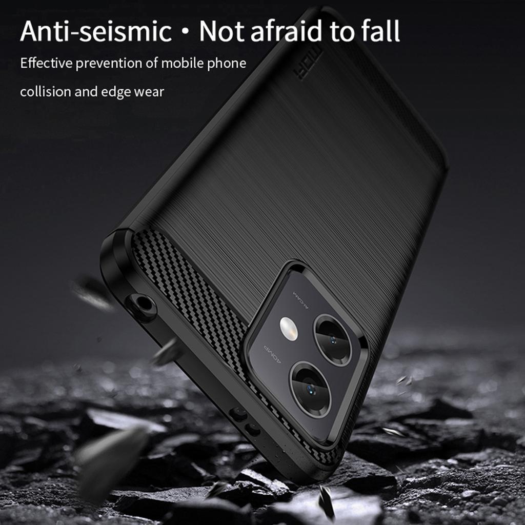 MOFI JK TPU Series-1 for Xiaomi Redmi Note 12 5G (Global)/(India)/(China)/Poco X5 5G Carbon Fiber Brushed Phone Case Soft TPU Phone Back Cover