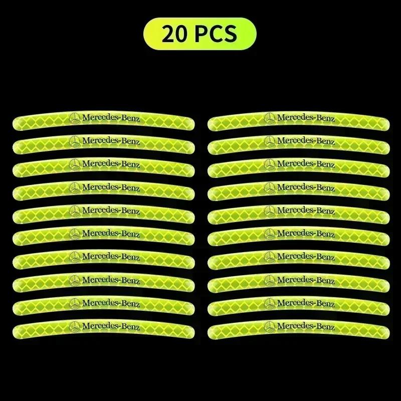 AZP2 Luminous Car Wheel Hub Stickers High Reflective Stripe Tape for Mercedes Benz W203 W204 W205 W206 W212 W213 W222 W223 E300 C200