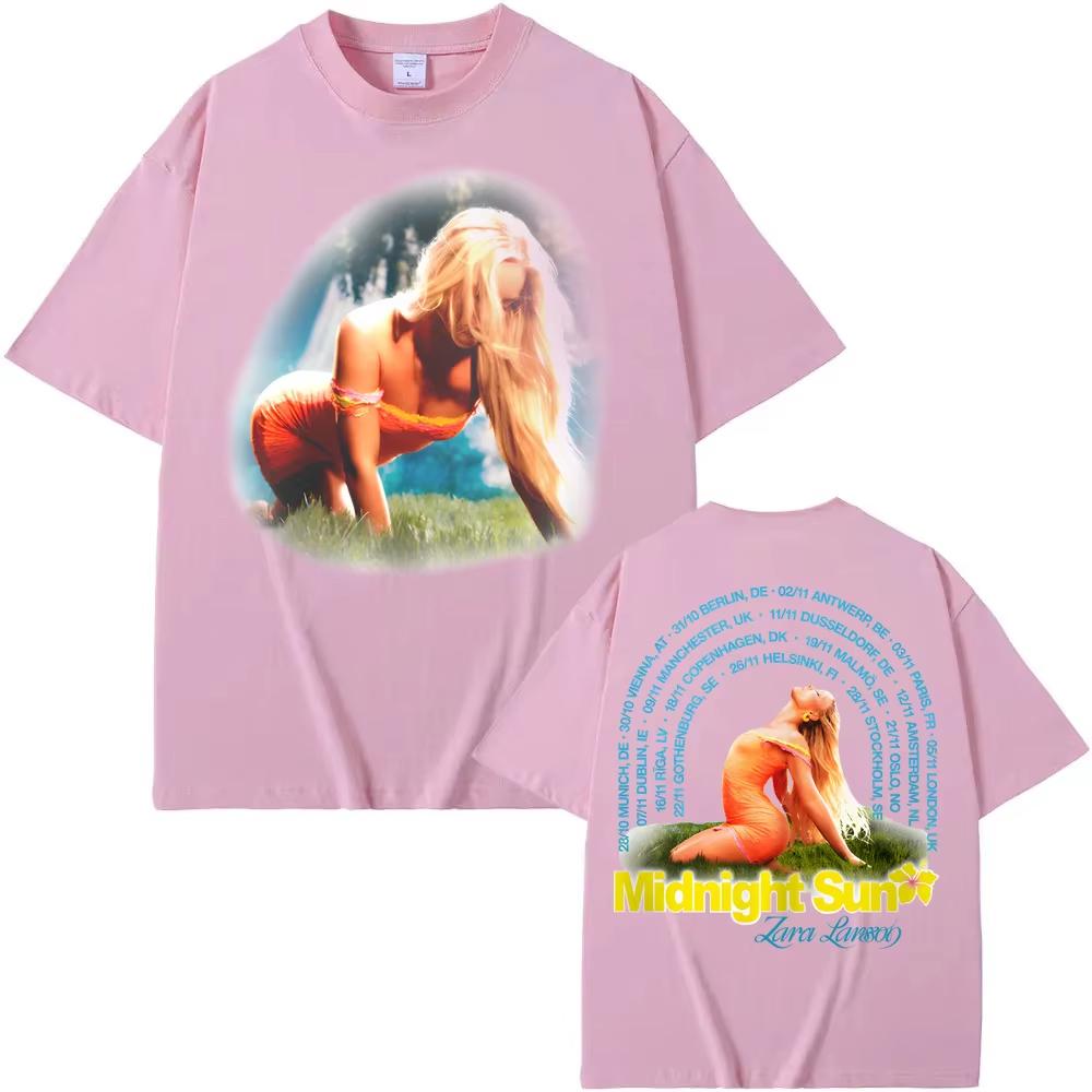 Футболка Zara Larsson Новый Стиль Арка Фото Тур Футболка Хлопок Высокое Качество Харадзюку Футболка Летняя Мода Высокое Качество Удобная