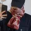 Красный шарф для женщин зимний вязаный шерстяной студенческий клетчатый утолщенный теплый корейская версия универсальный подарок на день рождения шарф модный
