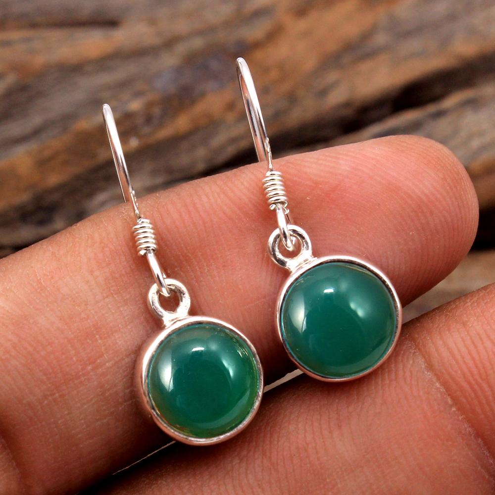 Black Onyx Green Onyx Garnet Moonstone Lapis Lazuli Carnelian Larimar Silver Earring Handmade Jewelry