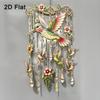 Colorful Bird Hanging Ornaments 2D Flat Home Decoration Crafts Hummingbird Wind Chime  Courtyard