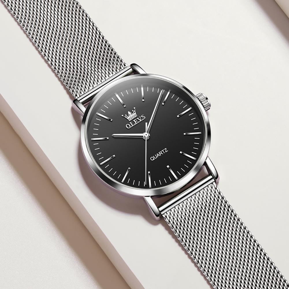 OLEVS Ultra-thin Simple Fashion Men's Quartz Watch Stainless Steel Men's Waterproof Night Light Watch