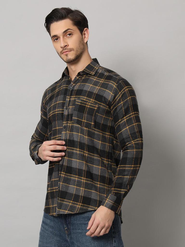 Bigreams Мужская фланелевая рубашка в клетку из 100% хлопка, окрашенная в пряжу, для рубашки с длинным рукавом