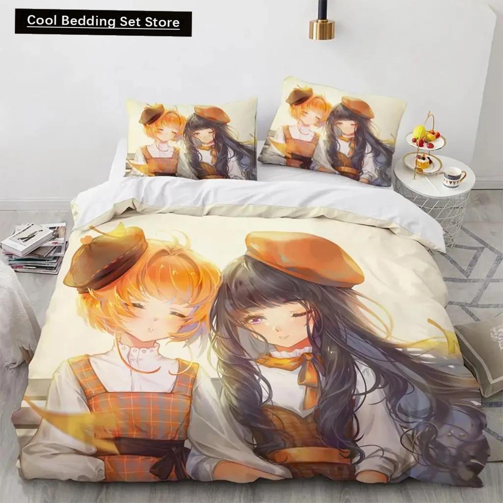 Комплект постельного белья «Аниме Cardcaptor Sakura», пододеяльник, одеяло, комплект постельного белья, наволочка, размер King Queen Twin для мальчиков и девочек для взрослых