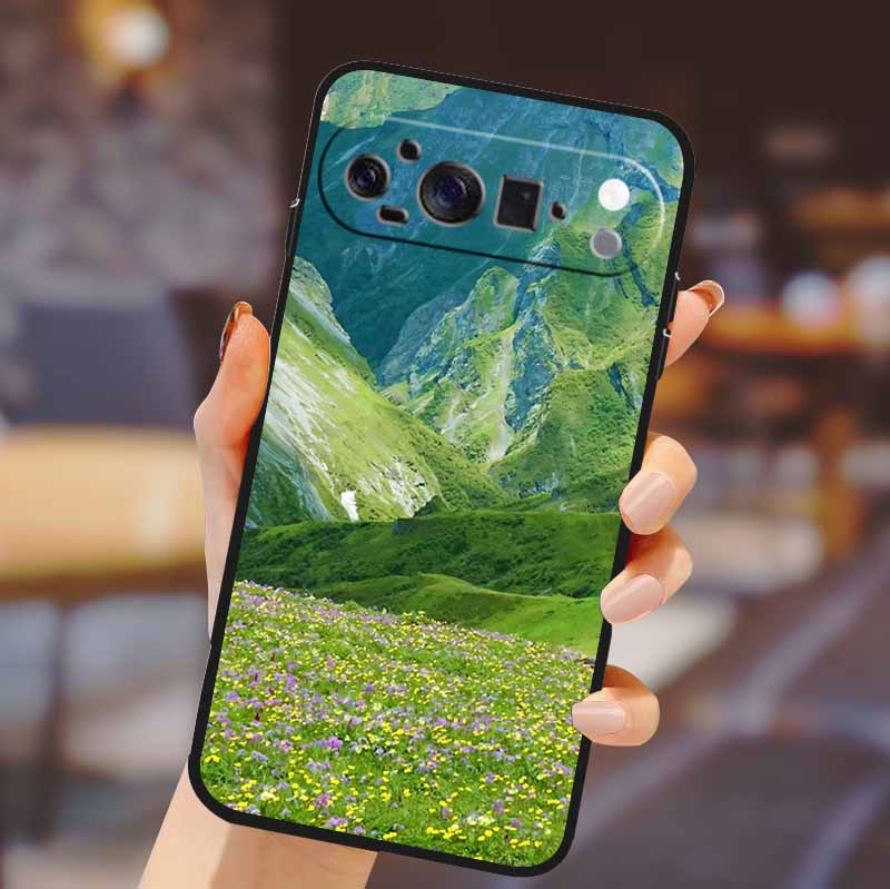 Для Google Pixel 10 Pro XL Чехол Силиконовый ТПУ Чехол для Телефона для Pixel10 Pro XL Цветы Подарок Пара Черный Задняя Сторона Мягкий Защитный Чехлы