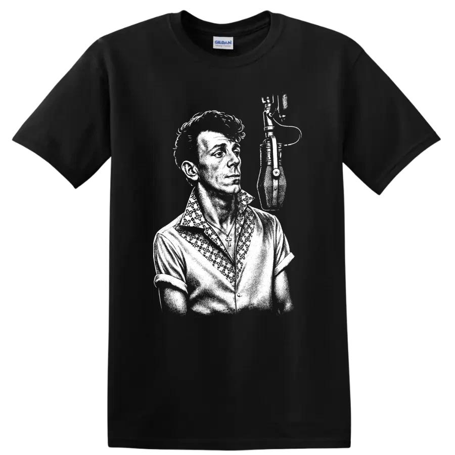 Gene Vincent T Shirt Rock Legend Singer Silhouette Retro Music Fan Tee Gift Art