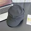 Retro striped newsboy hat women's spring and summer new versatile fashion temperament atmosphere shows the face little painter hat tide