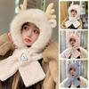 Elk Antler One Piece Hat Scarf Soft Fur Ear Protection Hat Fashion Women Hooded Scarf  Neckerchief
