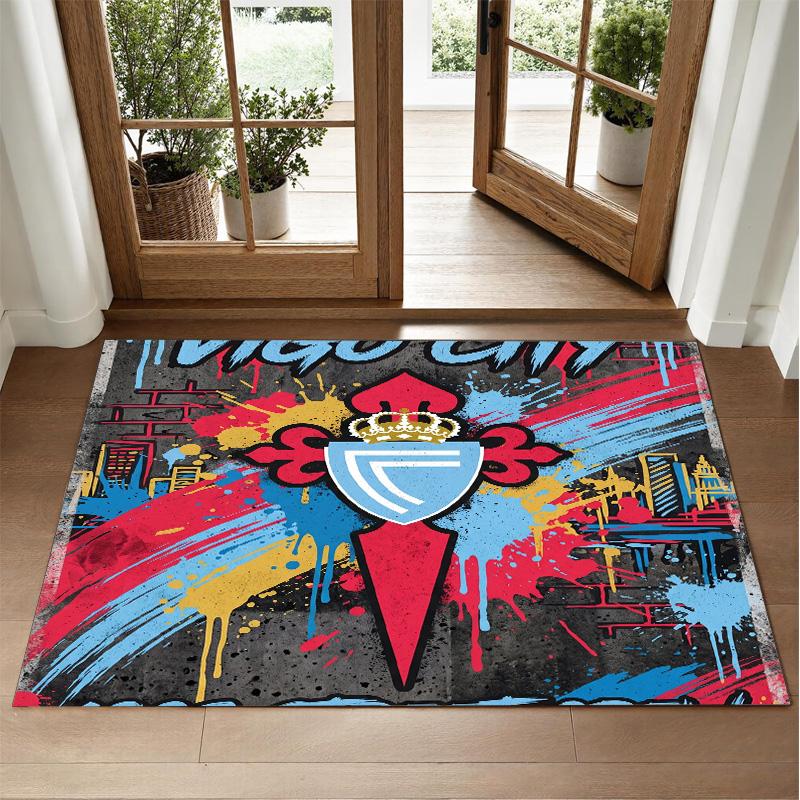 Celta Vigo FC Design Crystal Velvet Rug Soft Decorative Mat for Bedroom Entrance