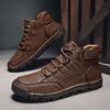 Мужские ботинки ручной работы больших размеров, повседневные, удобные, мягкие ботильоны, уличные, нескользящие, износостойкие ботинки