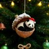 2D Forest Animal Acorn Ornaments Cozy Forest Animal In Snow Frosted Pine Cone Ornaments Woodland Creature Acrylic Hanging Ornament for Animals Lover
