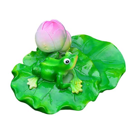 Плавающая лягушка статуя смолы мультфильм расслабляющая лягушка украшение пруд плавающая лягушка фигурка для аквариума сад бассейн водный элемент декор