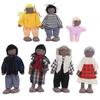 Family Doll Figures Pine Miniature People Toy Set Ornament Educational Dollhouse Accessory#4