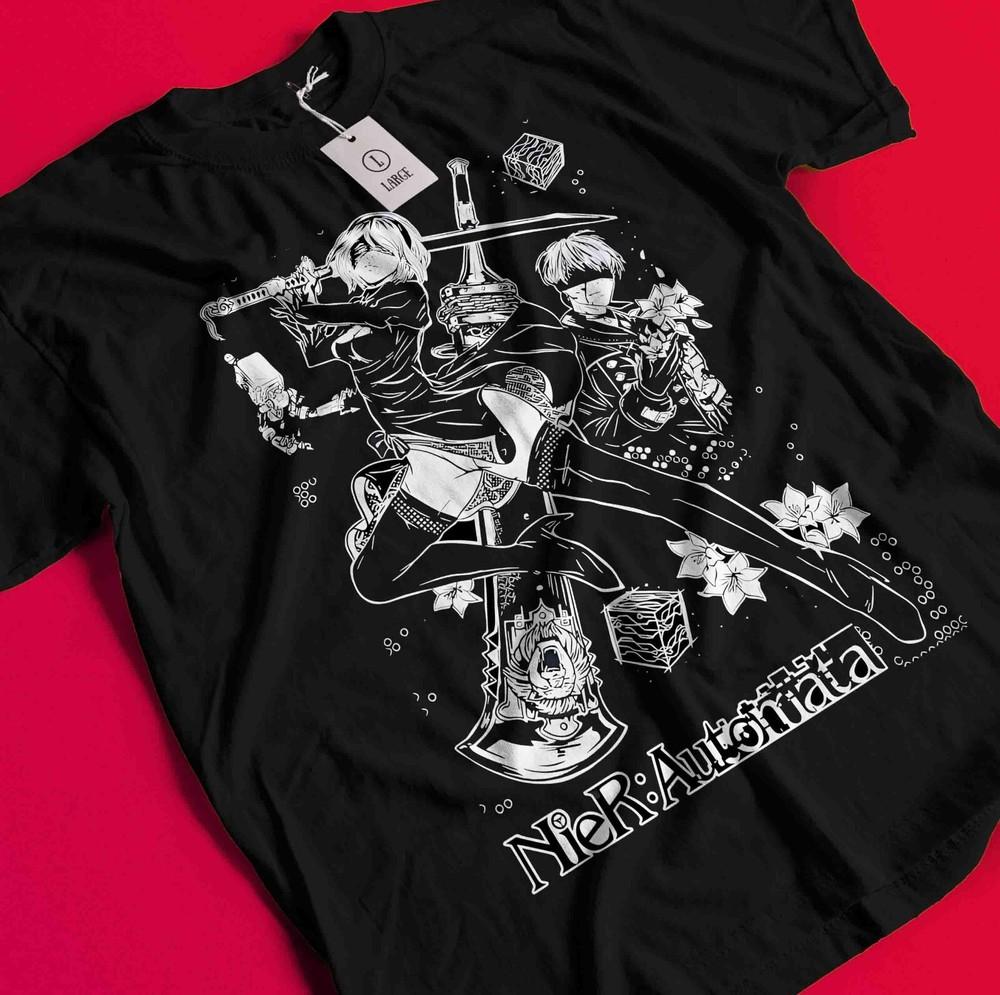 Nier Automata T-Shirt YoRHa 2A Shirt 2B 9S Emil Tshirt Anime Kaine Devola Waifu BB971