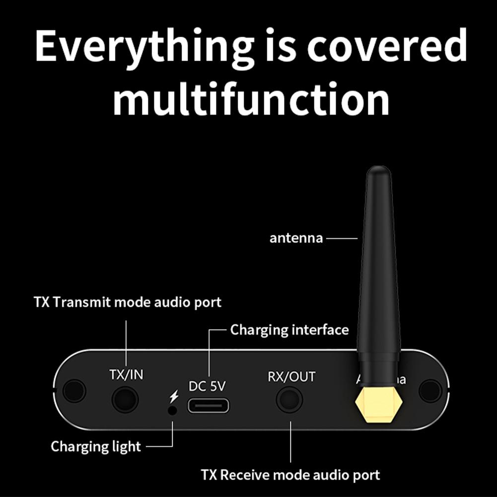 Аудиоадаптер Bluetooth 5.4 с поддержкой 3,5 мм Aux HiFi Музыкальный беспроводной адаптер BT/ воспроизведение с U-диска С пультом дистанционного управления для телевизора Домашнего стерео